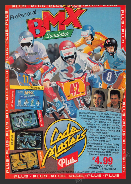 1988 U.K. Exclusive Pro BMX David & Richard Darling Video Game Print Ad
