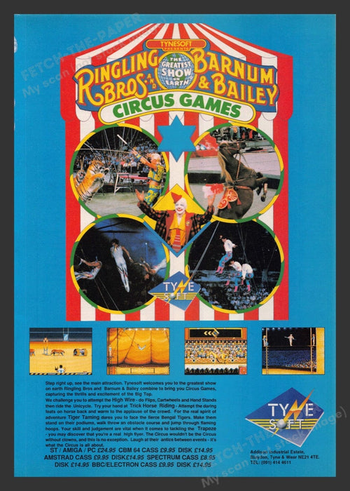 1988 U.K. Exclusive Ringling Bros. & Barnum & Bailey Circus Video Game Print Ad