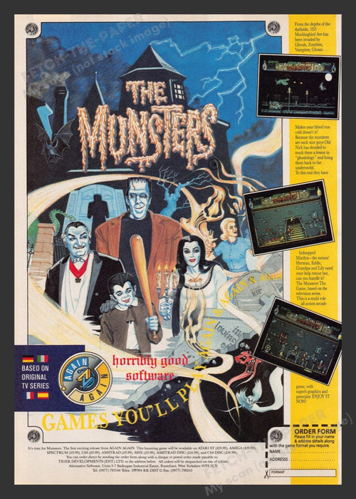 1988 U.K. Exclusive The Munsters Video Game Print Advertisement