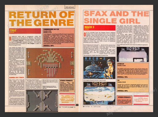1988 U.K. Exclusive Traz & Mach 3 Video Game Preview / Review