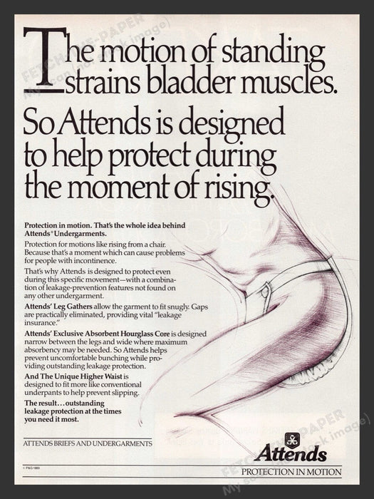 1989 Attends Briefs & Undergarments Print Advertisement Ad