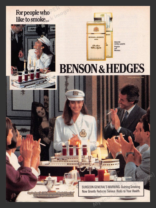 1989 Benson & Hedges Cigarettes Ship Captain Print Advertisement Ad