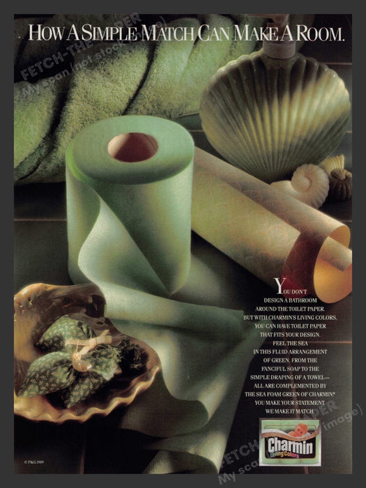 1989 Charmin Living Colors Toilet Paper Green Print Advertisement Ad