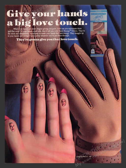 1989 L'eggs Sheer Energy Gloves Print Advertisement Ad