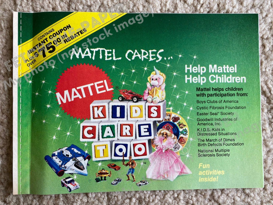 1989 Mattel Cares Toy Catalog / Booklet Magazine Insert