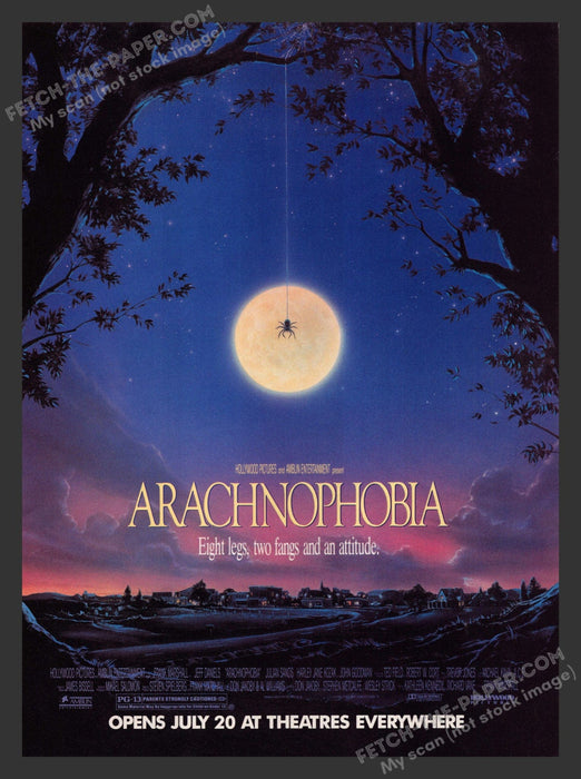 1990 Print Advertisement Arachnophobia Movie Release Ad.