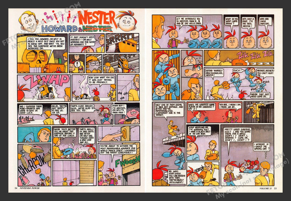 1990 Print Advertisement 2 Page Howard & Nester Video Game Ad.