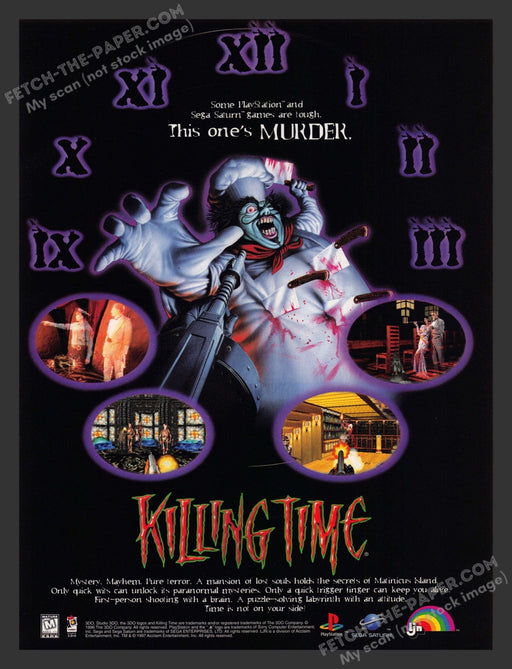 1997 Print Advertisement Killing Time Video Game Ad.