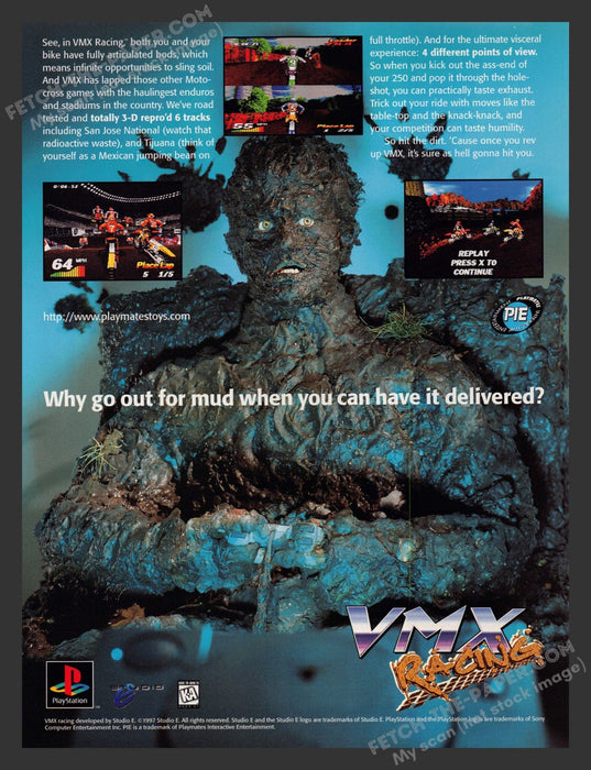 1997 Print Advertisement VMX Racing Video Game Ad.
