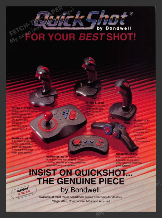 1991 Quick Shot by Bondwell Controllers Video Game Print Advertisement