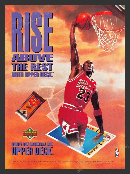 1991 Upper Deck Basketball Michael Jordan Bulls Print Advertisement Ad