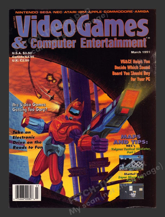 1991 Video Games & Computer Entertainment Veigues Magazine Front Cover Only Fetch the Paper!