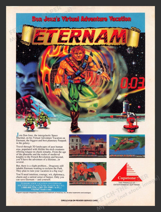 1993 Eternam Video Game Print Advertisement Fetch the Paper!