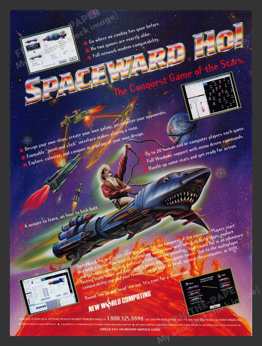 1993 Spaceward Ho! Video Game Print Advertisement Fetch the Paper!