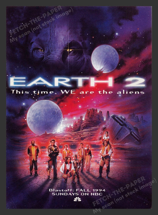 1994 Earth 2 T.V. Show Sundays on NBC Print Advertisement Ad