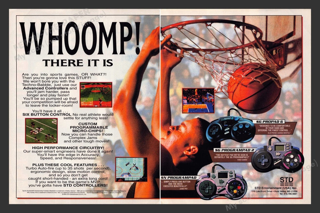 1994 STD Advanced Controllers Video Game Print Advertisement (2 Pages)