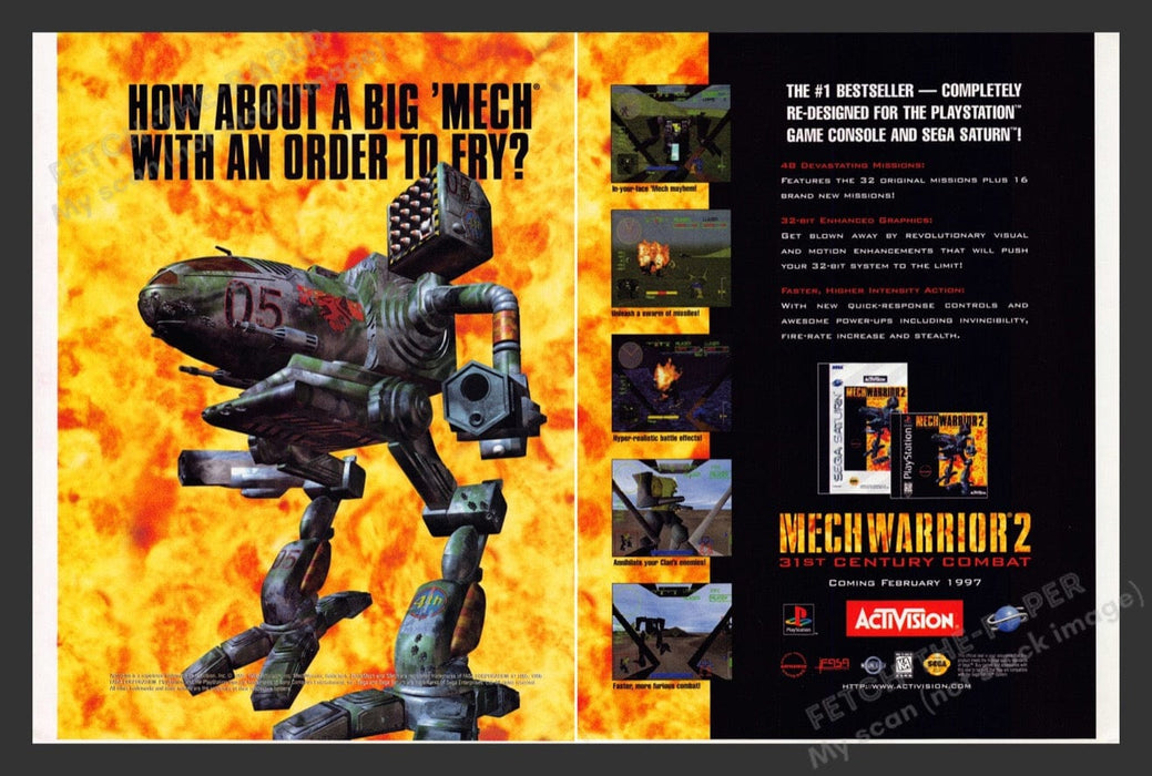 1996 Mech Warrior 2 Video Game Print Advertisement (2 Pages)