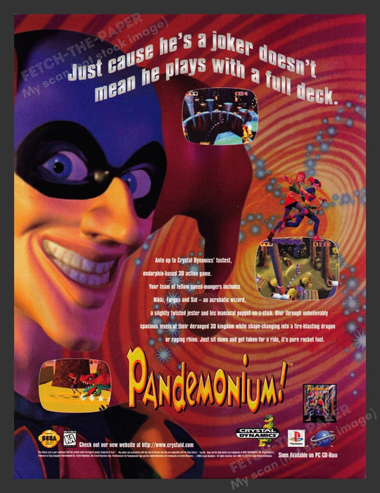 1996 Pandemonium! Joker Video Game Print Advertisement