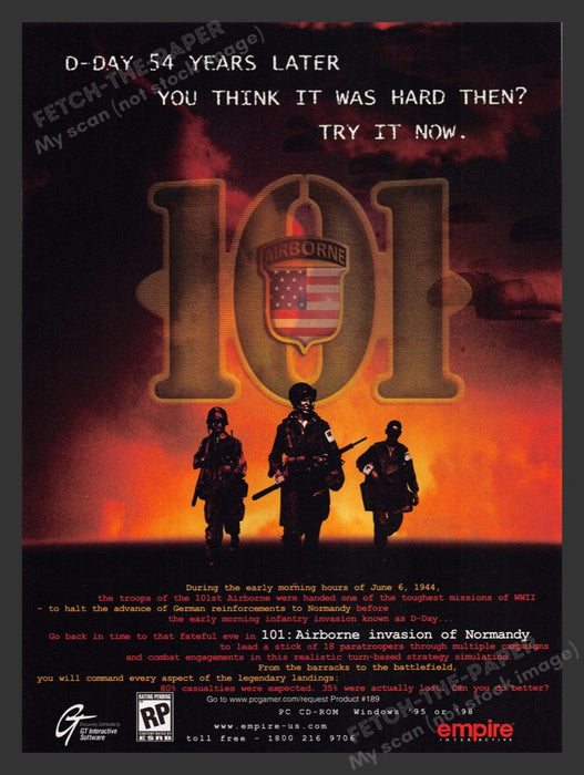 1998 101: Airborne Invasion of Normandy Video Game Print Advertisement