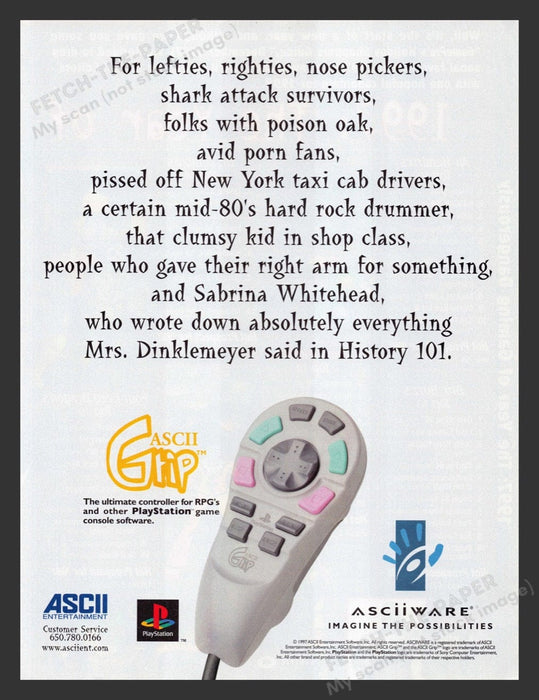 1998 ASCIIWARE Grip Controller Video Game Print Advertisement