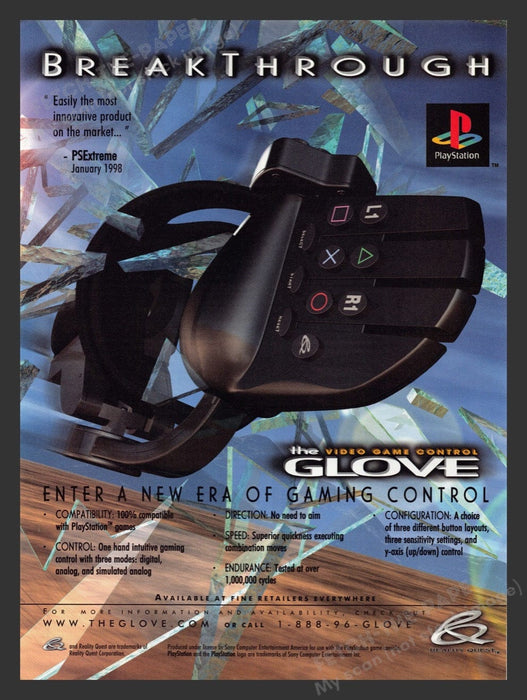 1998 Control Glove Breakthrough Video Game Print Advertisement