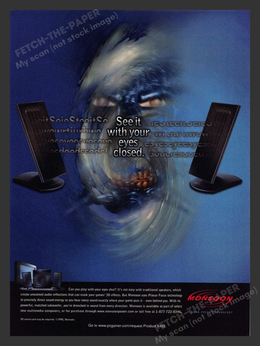 1998 Monsoon Speakers Video Game Print Advertisement