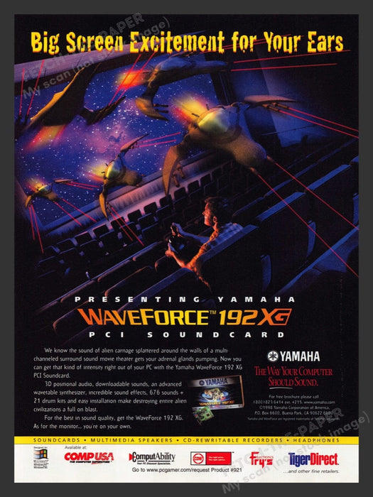 1998 Yamaha WaveForce 192 XG PCI Soundcard Video Game Print Advertisement