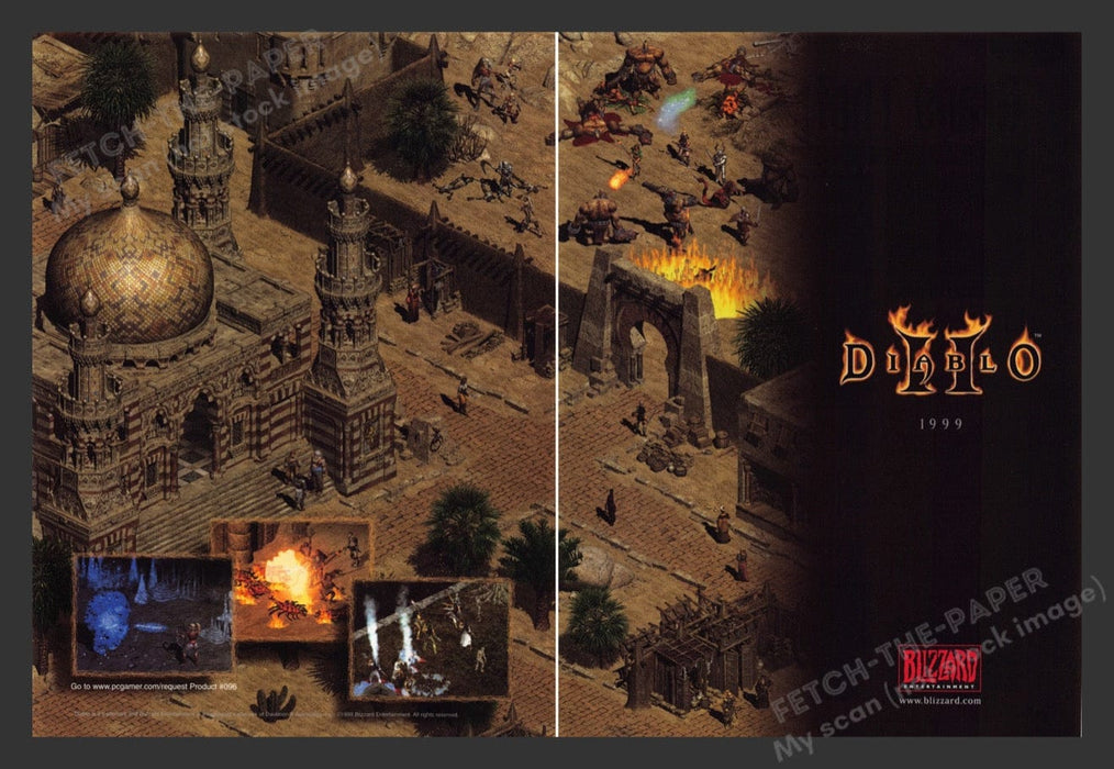 1999 Diablo II Video Game Print Advertisement (2 pgs)