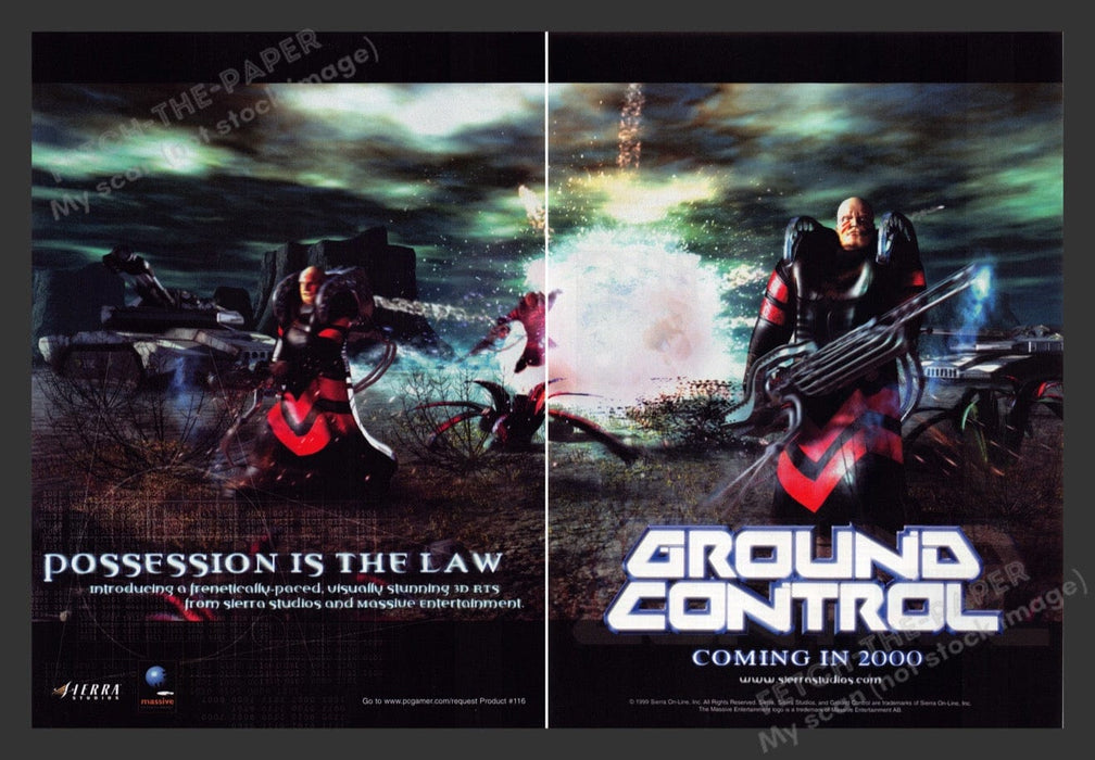 1999 Ground Control "Possession is the law" Video Game Print Ad (2 pgs)