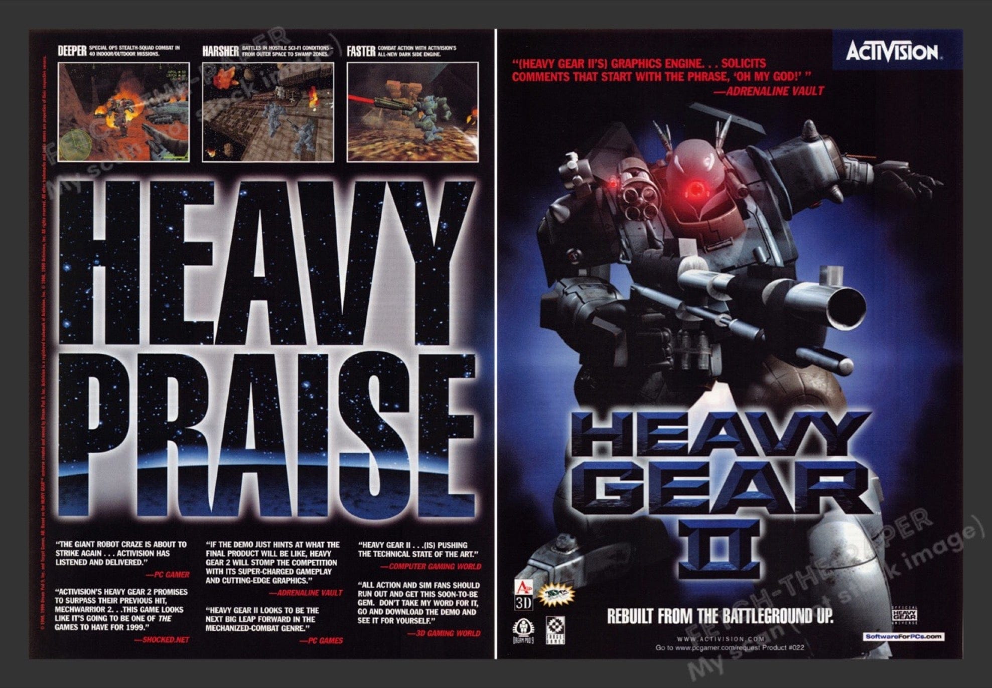 1999 Heavy Gear II Video Game Print Advertisement (2 pgs) — Fetch