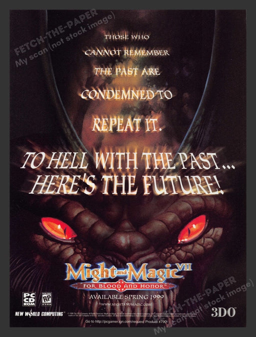 1999 Might and Magic For Blood and Honor The past Video Game Print Advertisement Fetch the Paper!