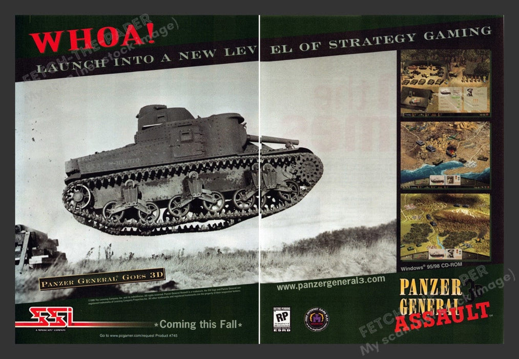 1999 Panzer General Assault 3D Tank Video Game Print Ad (2 pages) Fetch the Paper!