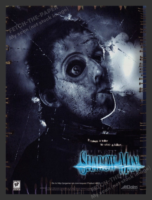 1999 Shadow Man "Takes a killer to stop a killer" Video Game Print Advertisement Fetch the Paper!