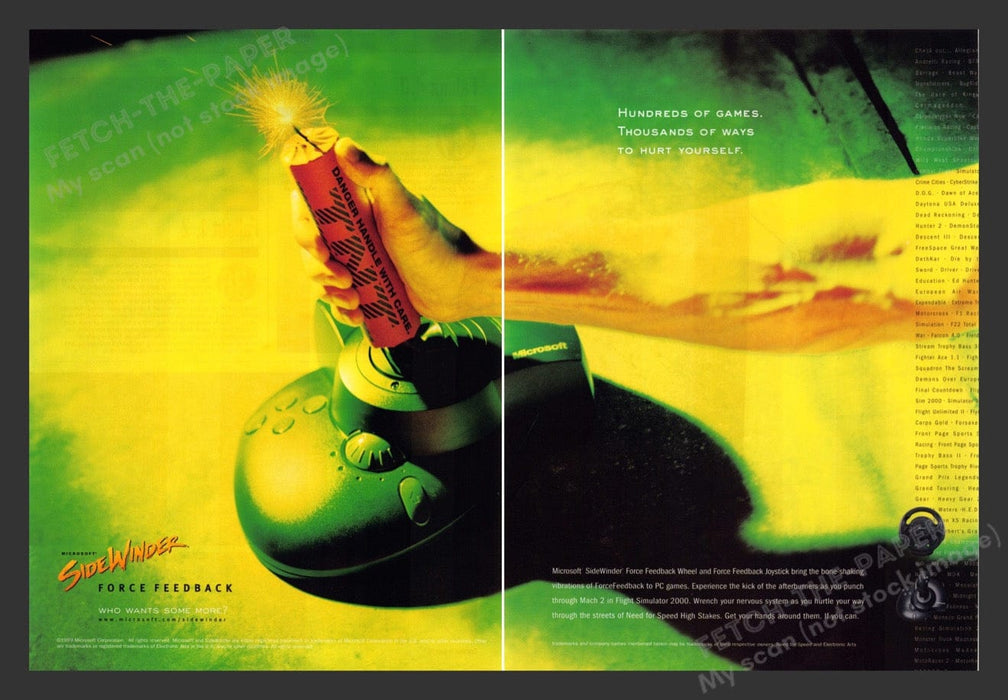 1999 SideWinder "Force Feedback" Video Game Print Ad (2 pgs)