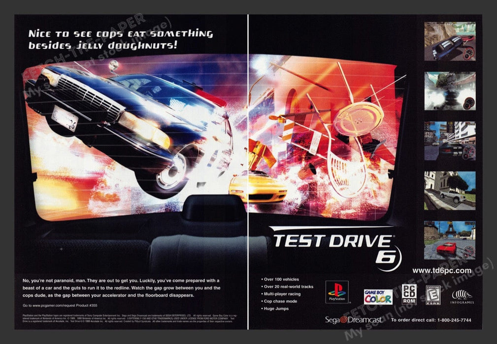 1999 Test Drive 6 Video Game Print Ad (2 pgs)
