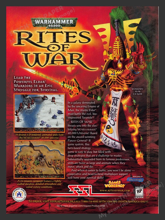 1999 Warhammer 40,000: Rites of War Video Game Print Advertisement Fetch the Paper!
