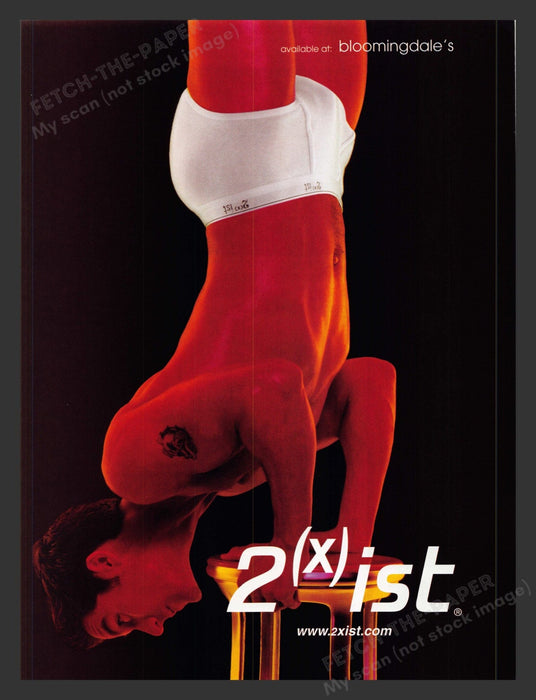 2000 2(x)ist Men's Underwear Sexy Male Model Handstand Print Advertisement Ad.