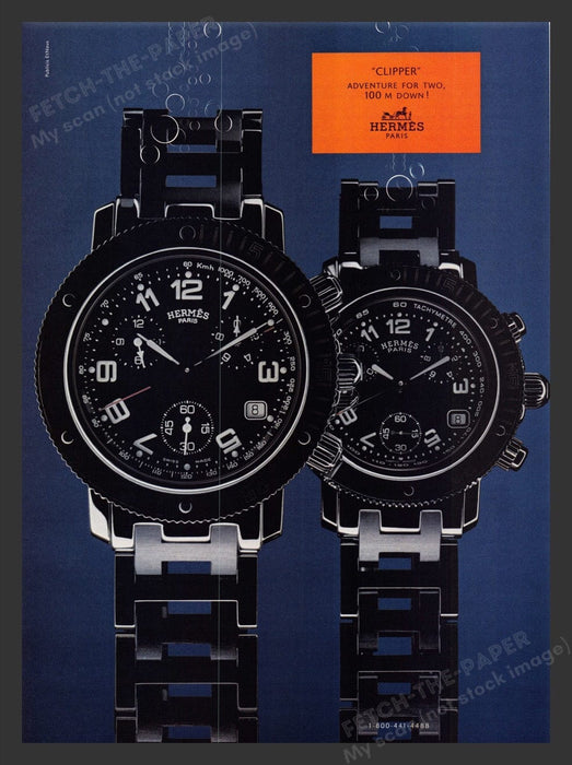 2000 Hermes Watches "Clipper" Paris Print Advertisement Ad