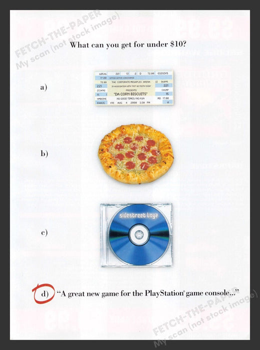 2000 Playstation "What can you get for under $10" Video Game Print Advertisement