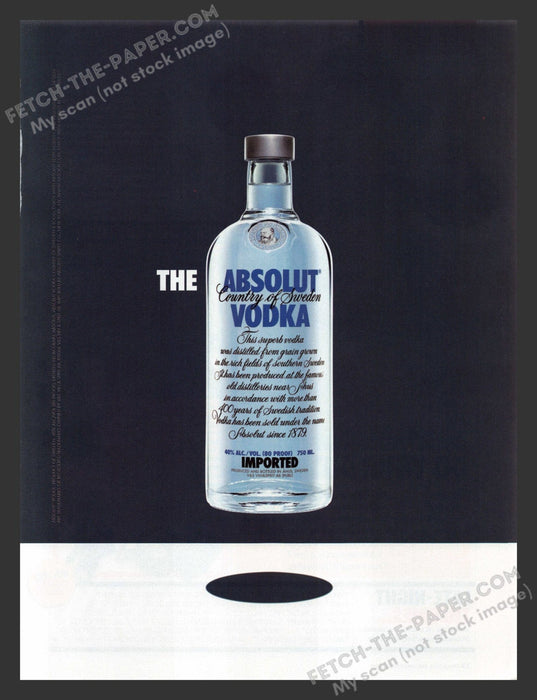 2006 Print Advertisement Absolut Vodka Hovering Bottle Exclamation Alcohol Ad.