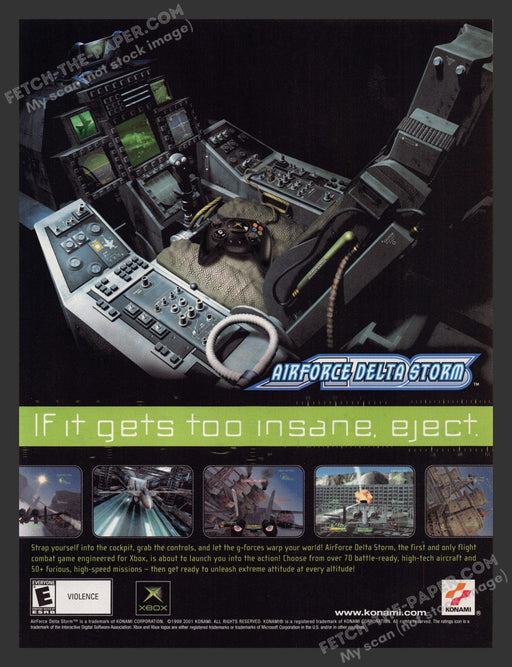 2002 Print Advertisement AirForce Delta Storm Video Game Ad.
