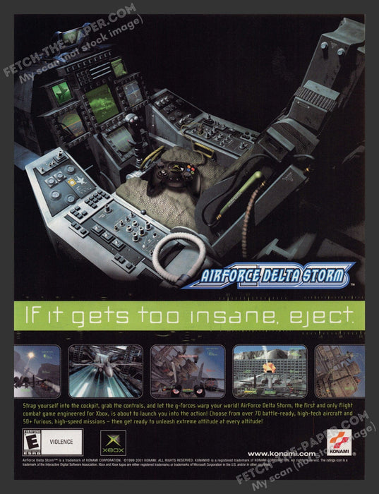 2002 Print Advertisement AirForce Delta Storm Video Game Ad.