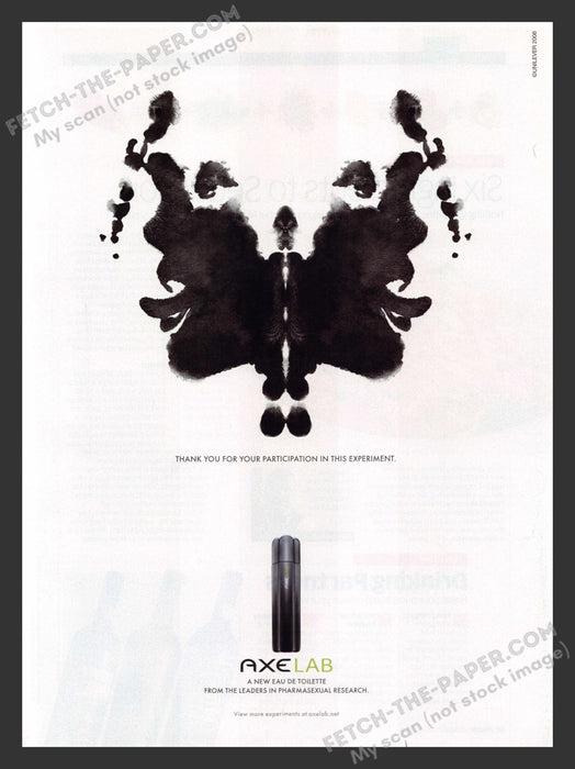 2006 Print Advertisement Axe Lab Rorschach Test Girls Tongues Ad.