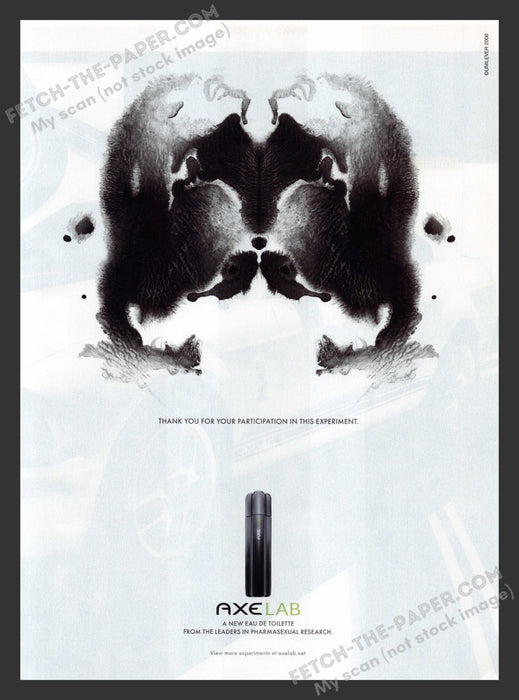 2006 Print Advertisement Axe Lab Rorschach Test Sexy Women Ad.