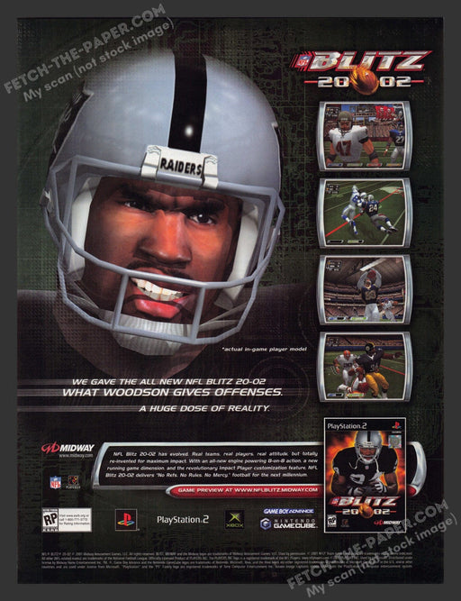 2002 Print Advertisement Blitz 2002 Football Video Game Ad.