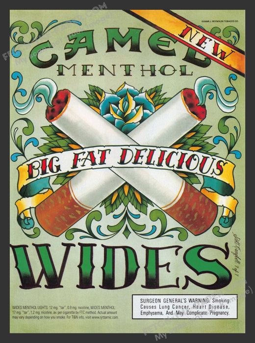 2006 Print Advertisement Camel Menthol Wides Cigarettes Big Fat Delicious Ad.