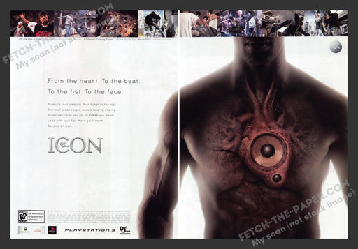 2007 Print Advertisement 2 Page Def Jam Icon Video Game Ad.