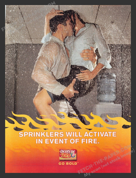 2006 Print Advertisement Dentyne Fire Gum Sexy Sprinklers Office Romance Ad.