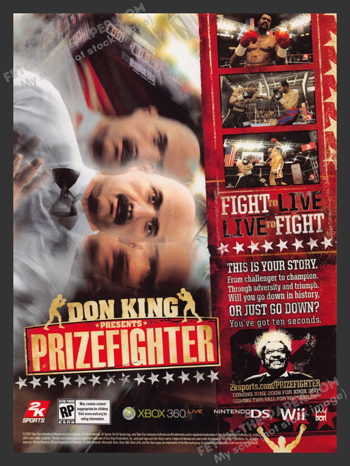 2008 Print Advertisement Don King Presents Prizefighter Video Game Ad.