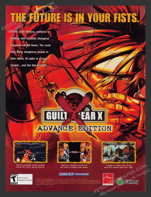 2002 Print Advertisement Guilty Gear X: Advance Edition Video Game Ad.
